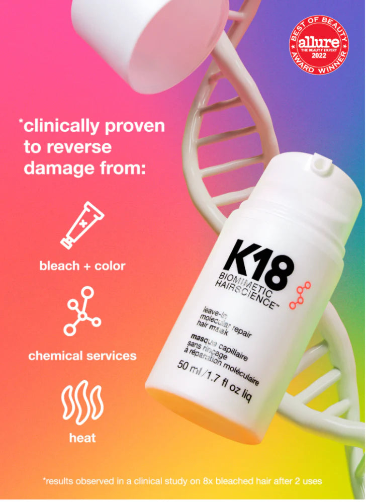 K18 Leave-In Molecular Repair Hair Mask 50ml | Intensive Hair Treatment for Damage Repair