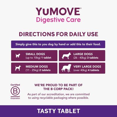 YuMOVE Digestive Care for Dogs – Pack of 12 | Probiotic Supplement for Gut Health & Digestion (Previously YuDIGEST)
