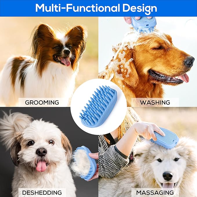 Dog Bath Brush β Pack of 12 | Rubber Silicone Grooming & Shampoo Brush for Pets