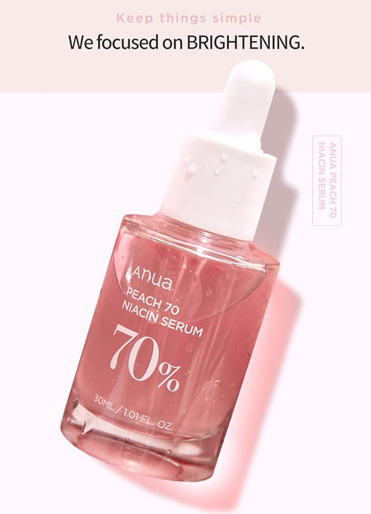 Anua Peach 70 Niacinamide Serum 70% 30ml | Brightening & Hydrating Facial Treatment