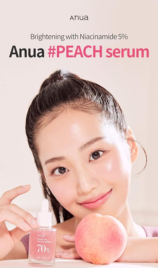 Anua Peach 70 Niacinamide Serum 70% 30ml | Brightening & Hydrating Facial Treatment