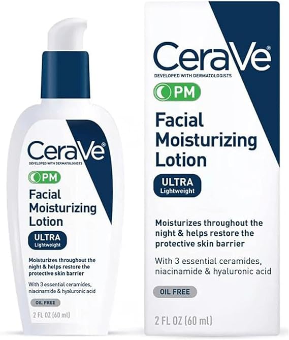 CeraVe PM Facial Moisturizing Lotion 89ml | Nighttime Hydrating & Skin Barrier Repair