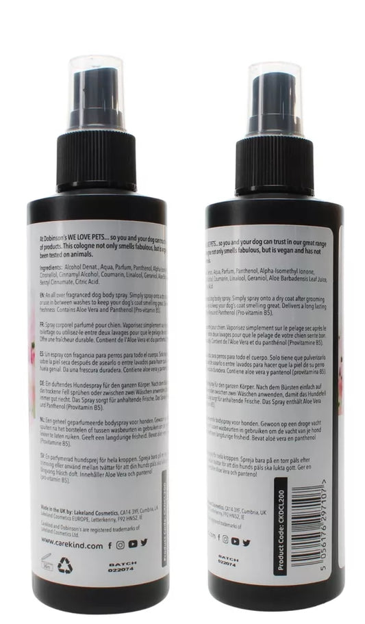 CareKind Dog Grooming Baby Powder Cologne Spray 200ml | Deodorant & Coat Care for Dogs