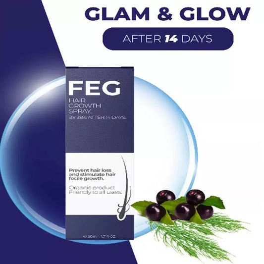 FEG Organic Anti-Hair Loss Hair Growth Oil 50ml | Thicker, Longer & Stronger Hair Treatment