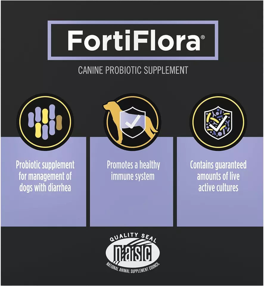 Purina FortiFlora Probiotics for Dogs – 30ct Pro Plan Veterinary Supplement Powder | Digestive & Immune Support