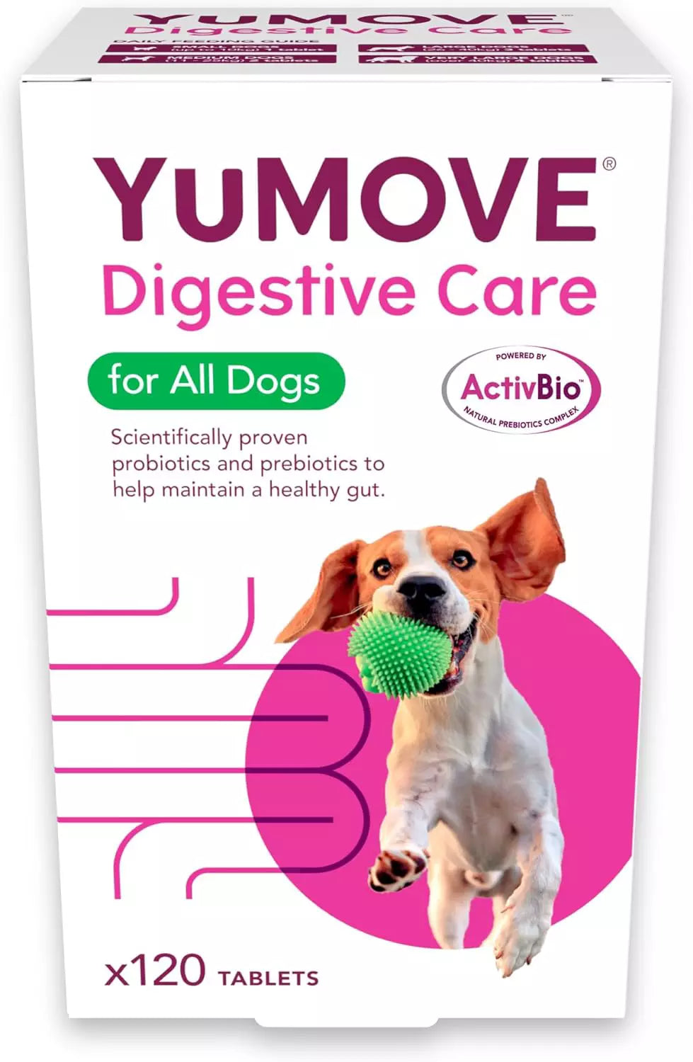 YuMOVE Digestive Care for Dogs β 120 Tablets | Probiotics for Digestive Health (Previously YuDIGEST)