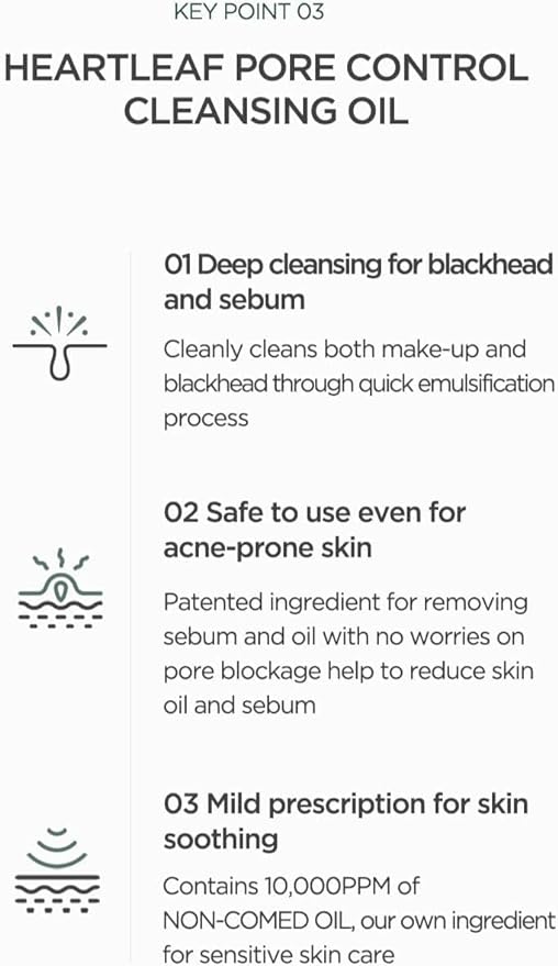 Anua Heartleaf Pore Control Cleansing Oil 200ml (6.76 fl oz) | Everyday Makeup & Blackhead Removal