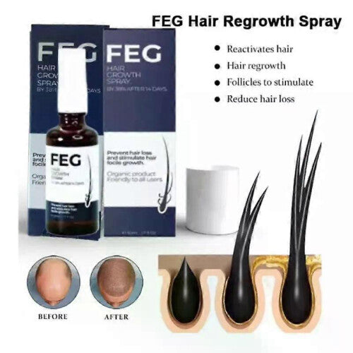FEG Organic Anti-Hair Loss Oil 50ml – Pack of 12 | Hair Growth Treatment for Thicker, Longer & Stronger Hair