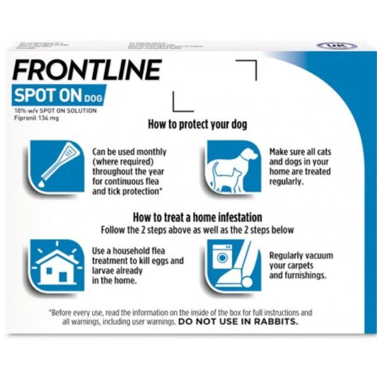 Frontline Spot-On Flea & Tick Treatment for Large Dogs (20–40kg) – 3 Pipettes | Vet-Recommended Parasite Protection