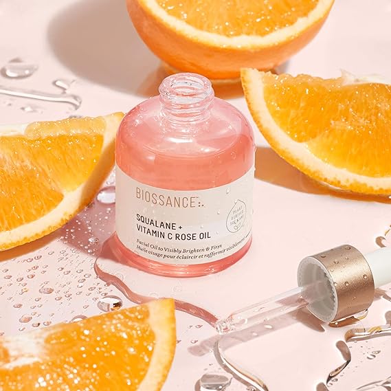 Biossance Squalane + Vitamin C Rose Oil | Hydrating & Brightening Facial Oil
