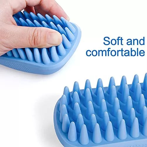 Dog Bath Brush – Rubber Grooming & Shampoo Brush 1 Count (Blue) | Pet Bath & Coat Care – Pack of 1